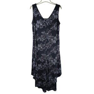 Cocomo Black & White‎ Floral Sleeveless Jumpsuit M Slinky No-Iron